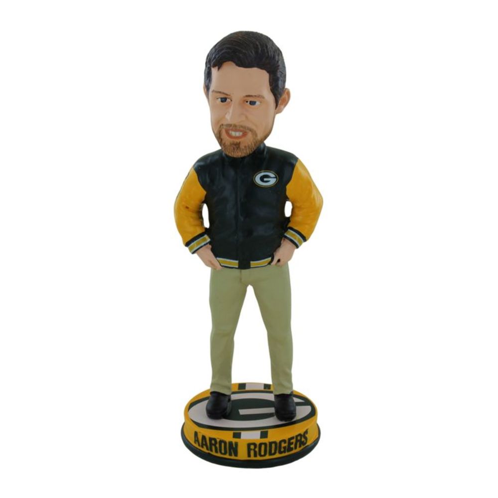 Green Bay Packers Aaron Rodgers Varsity Jacket Bobblehead